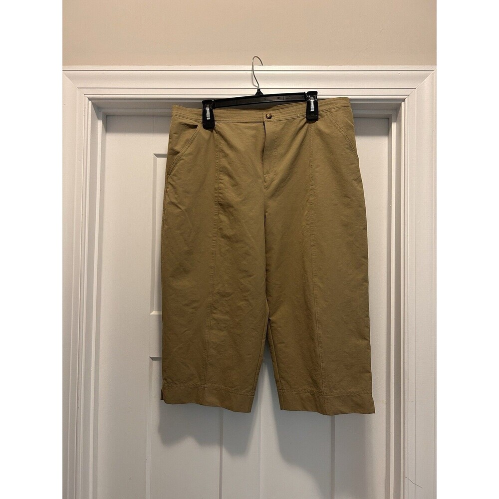 Orvis Size 16 Khaki Tan Wide Leg Capri Pants Hiking Fishing Outdoor Plus Curvy